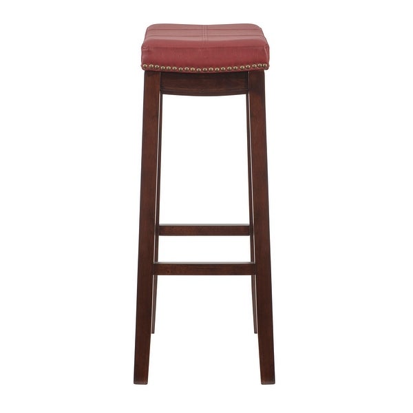 Copper Grove Willamette Backless Red Faux Leather Bar Stool