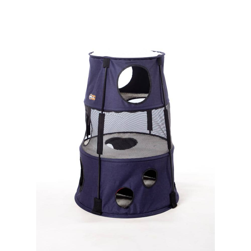 K and H Pet Products Classy Dark Denim Kitty Tower 100544945