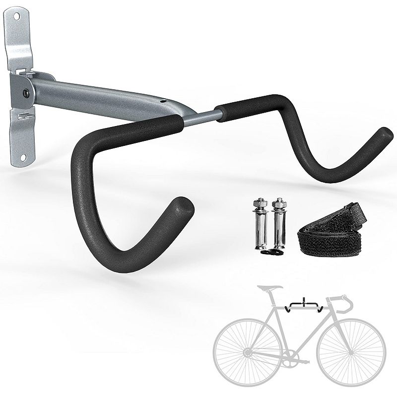 Foldable Bike Wall Mount Bracket with Foam Padded Frame Protection for Space Saving Bike Storage