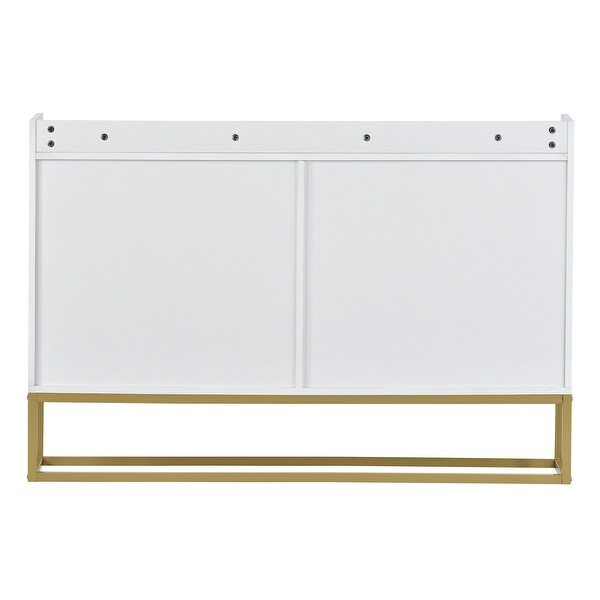 4 Door Contemporary Wood and Metal Console Sideboard Buffet