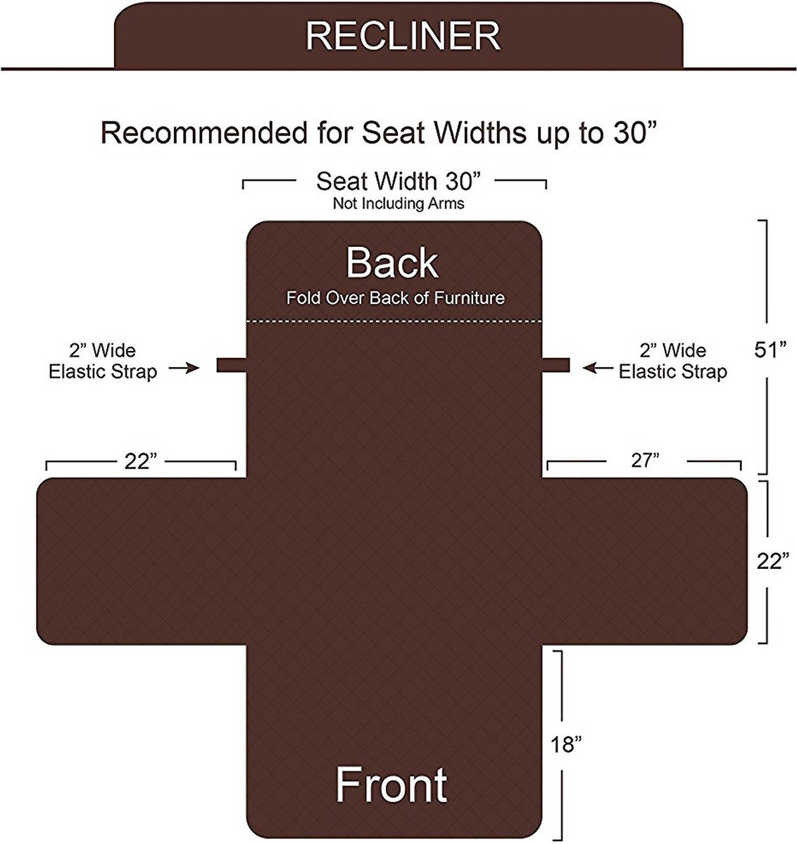 Bone Dry Reversible Recliner Cover