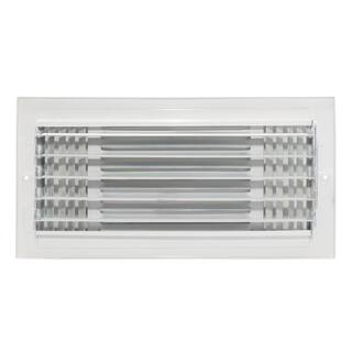 EZ-FLO 14 in. x 6 in. 3-Way Steel WallCeiling Register White 61616