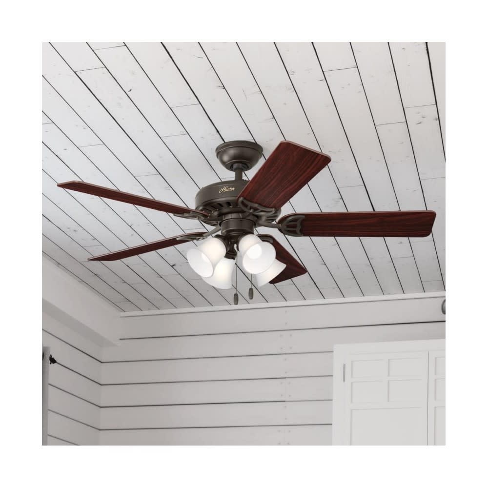 Hunter Studio Series Ceiling Fan 52 New Bronze Cherry/Walnut ;