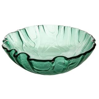 Eden Bath Free Form Wave Glass Vessel Sink in Green EB_GS53