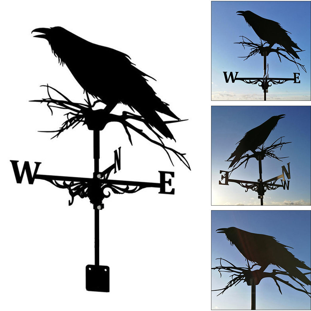 Weather Vane with Scene Garden Measuring Tool Crow