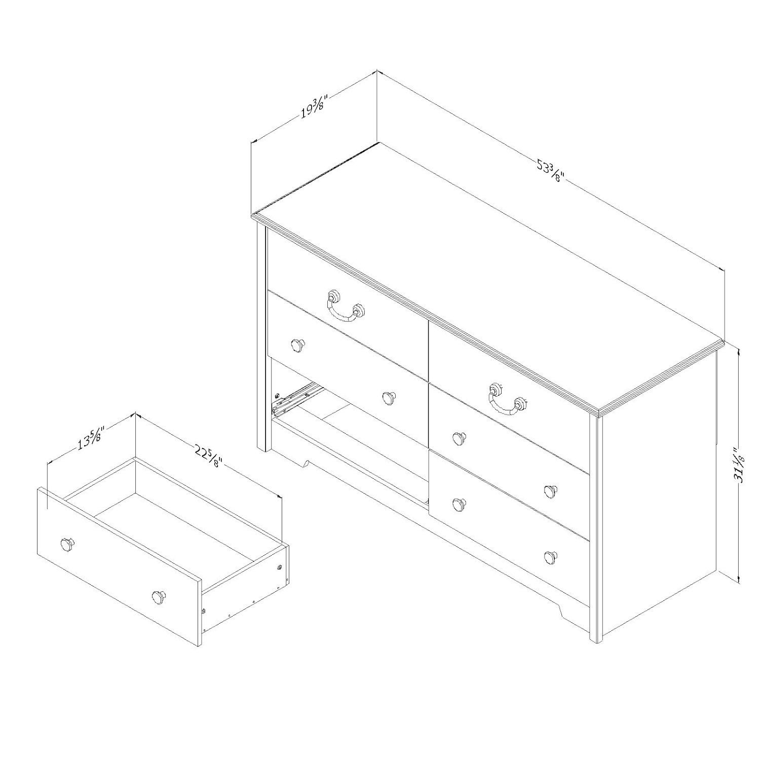 South Shore Navali 6-Drawer Double Dresser