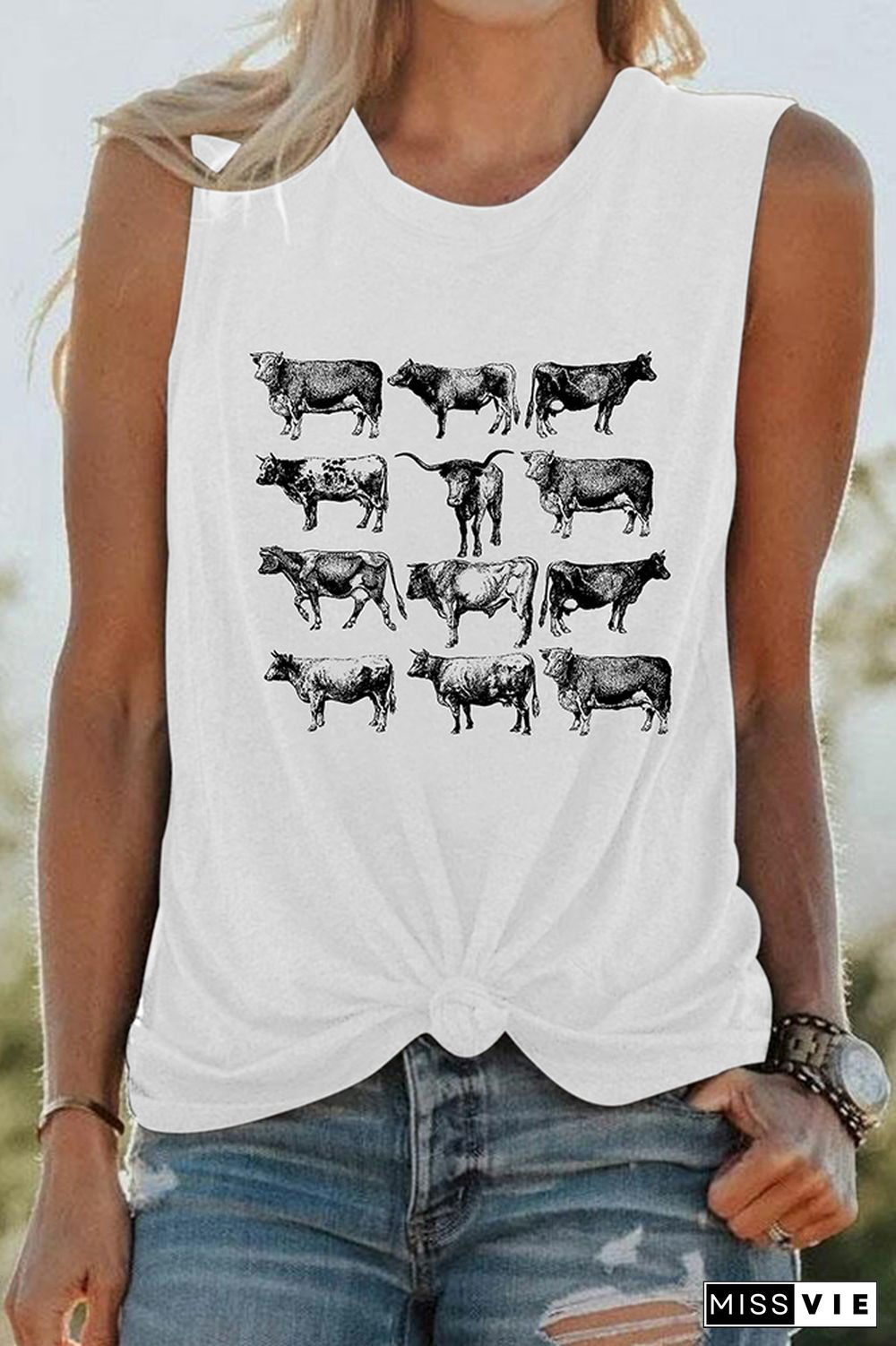 Cow Print Tank Top