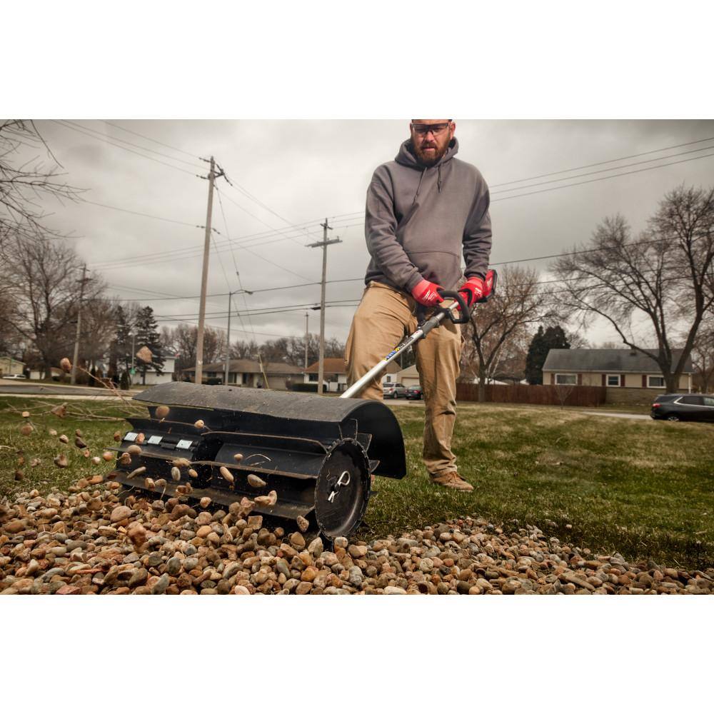 MW M18 FUEL 18V Lithium-Ion Brushless Cordless QUIK-LOK String Trimmer 8Ah Kit wM18 FUEL Rubber Broom  Edger Attachments 2825-21ST-49-16-2740-49-16-2718