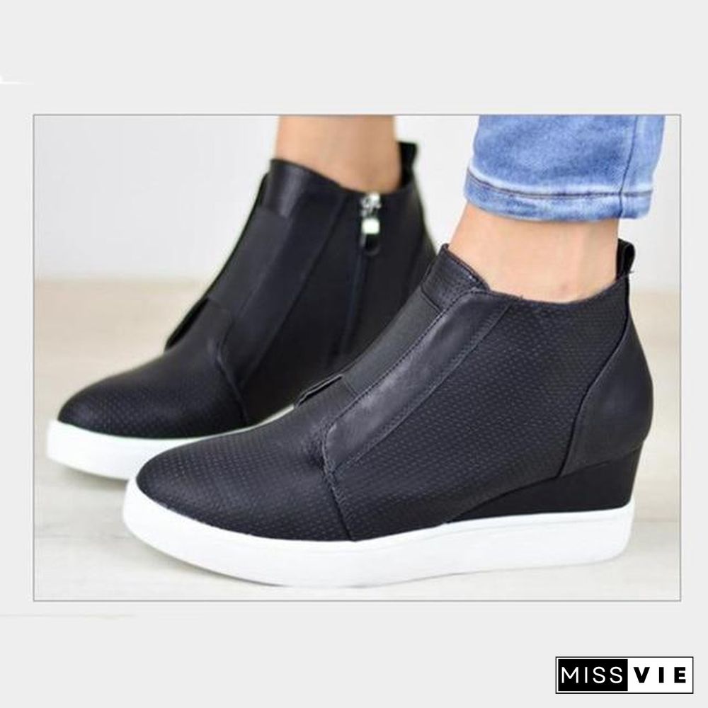 Chic Wedges Ankle Boots For Women Casual Platform Shoes Woman Plus Size Boots