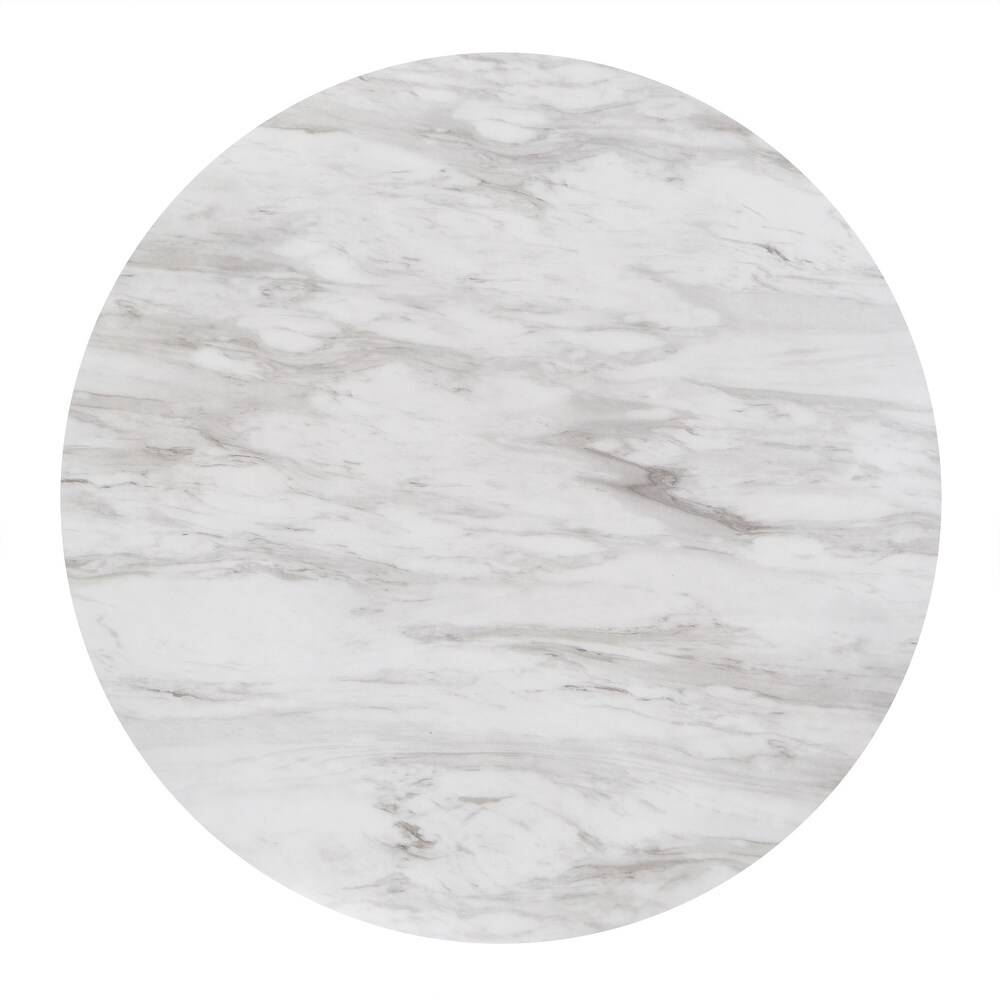 Balmforth White Faux Marble Round Dining Table by iNSPIRE Q Classic