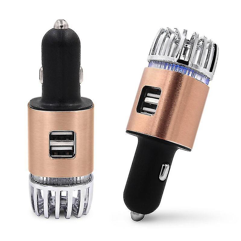 Car Air Purifier Ionizer Anti-microbial Deodorizer Air Freshener With Dual Usb Charger