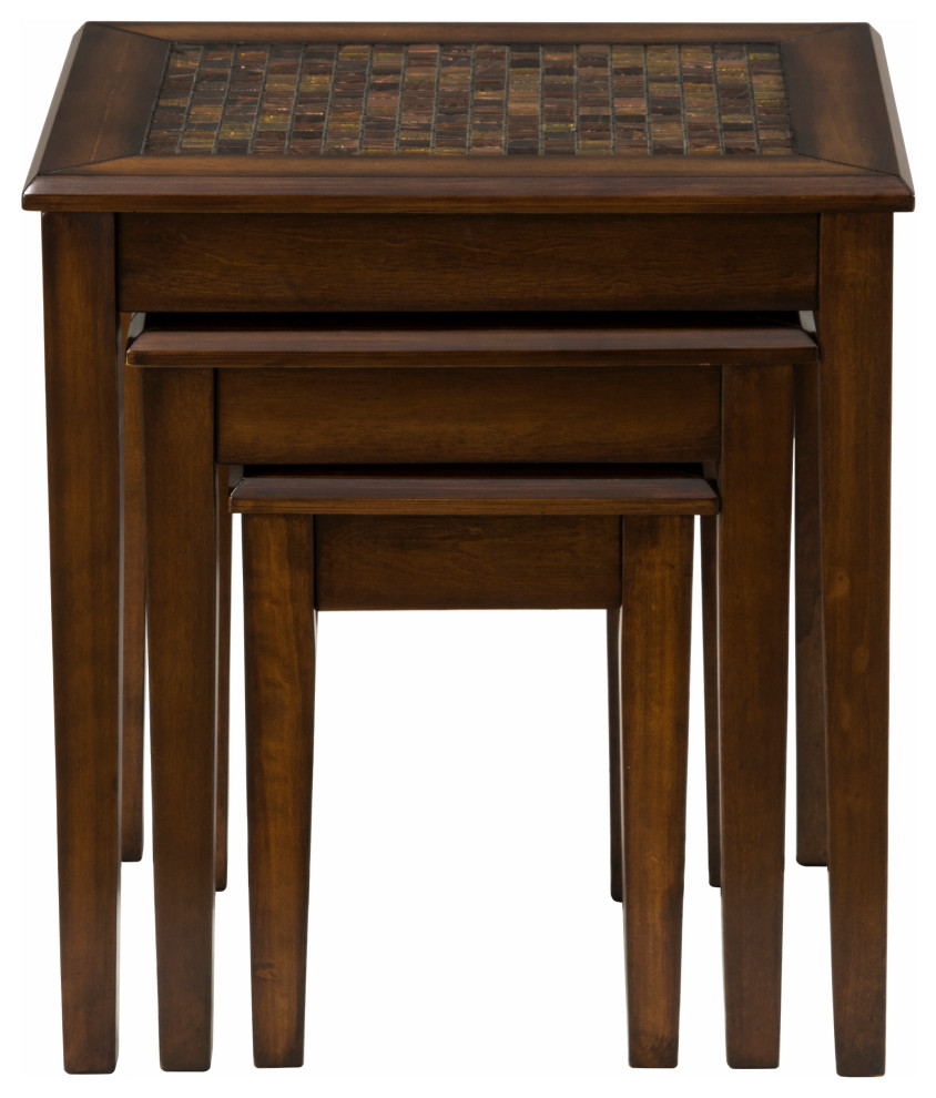 Baroque Cocktail Table With Mosaic Tile Inlay   Transitional   Coffee Table Sets   by Morning Design Group  Inc  Houzz