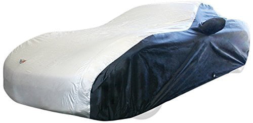 1997-2004 C5 Corvette Two Tone Car Cover with Embroidered Logo Black/Silver