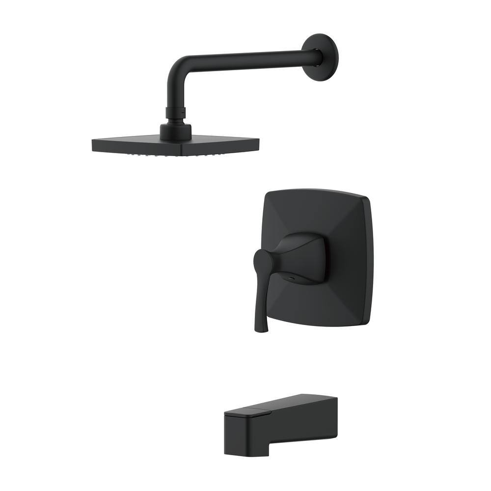 Glacier Bay Calandine Single-Handle 1-Spray Tub and Shower Faucet in Matte Black (Valve Included) HDQF12A0023BL