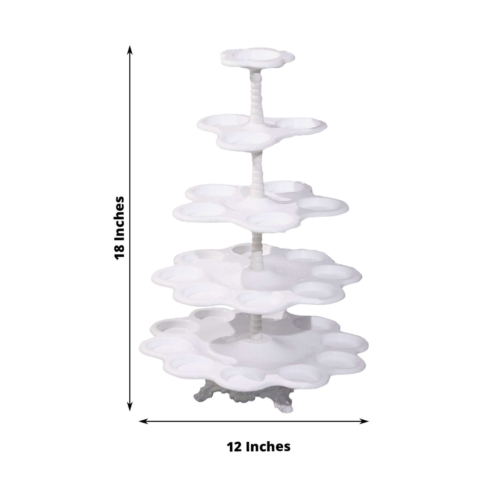 5-Tier Scallop Edge 27-Cupcake Holder Stand, Dessert Display Tower 18