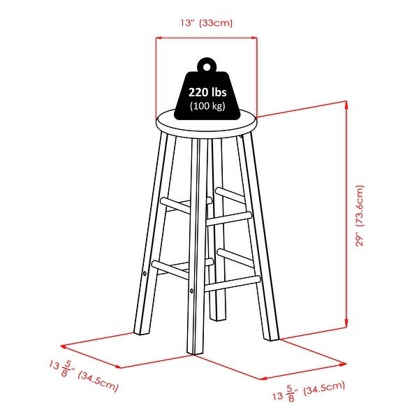 Element 2-Pc Bar Stool Set - 13.58 x 13.58 x 28.98 inches