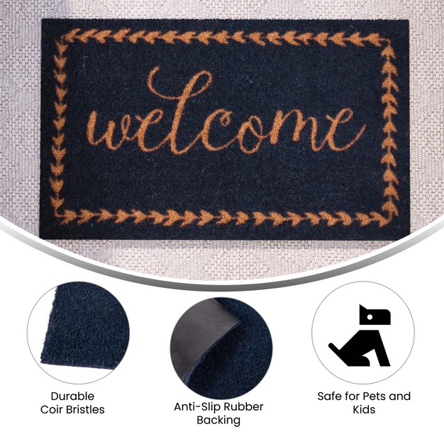 X Indoor outdoor Coir Doormat With Welcome Message And Non slip Backing