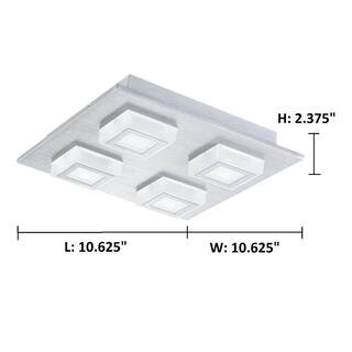 Hampton Bay Garfield 11 in. Integrated LED Brushed Aluminum Square Track Flush Mount 205517A