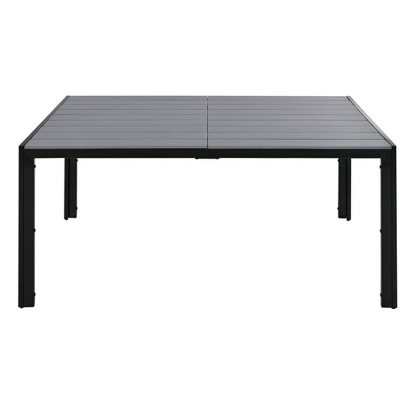 Black 58.30 in. W Steel Outdoor Table and Chair Set