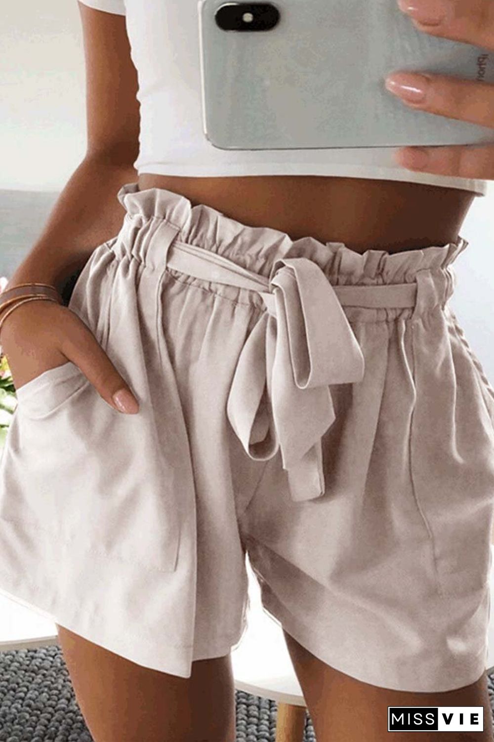 Casual Wide Leg Shorts With Ruffle(5 Colors)