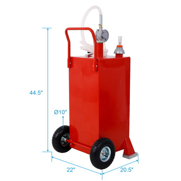 30 Gallon Gas Caddy with Wheels  Fuel Transfer Tan...