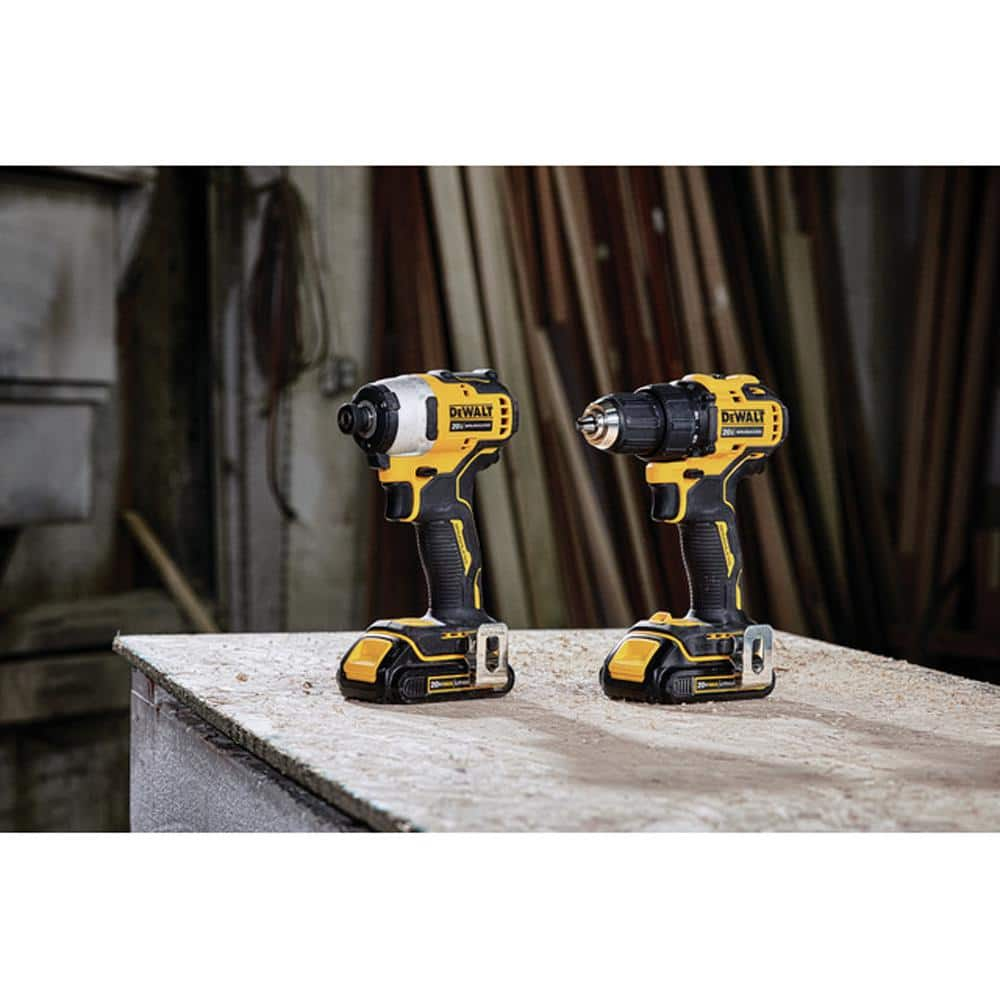 DEWALT ATOMIC 20V MAX Cordless Brushless Compact Drill/Impact 2 Tool Combo Kit with (2) 1.3Ah Batteries, Charger, and Bag DCK278C2