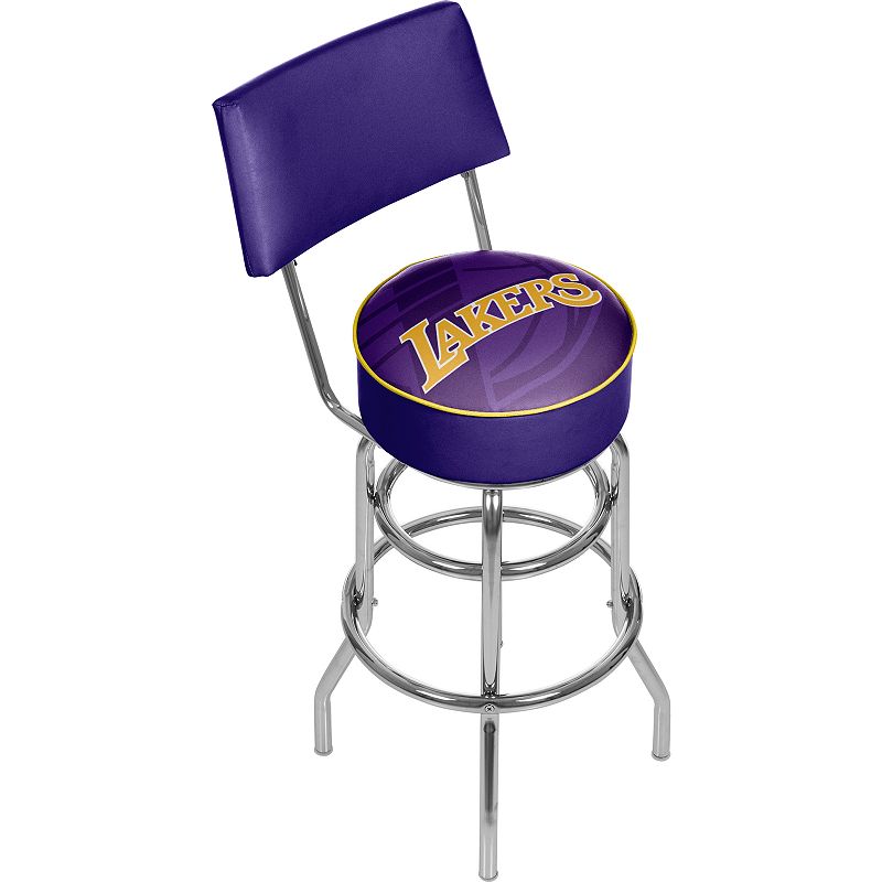 Los Angeles Lakers Padded Swivel Bar Stool with Back