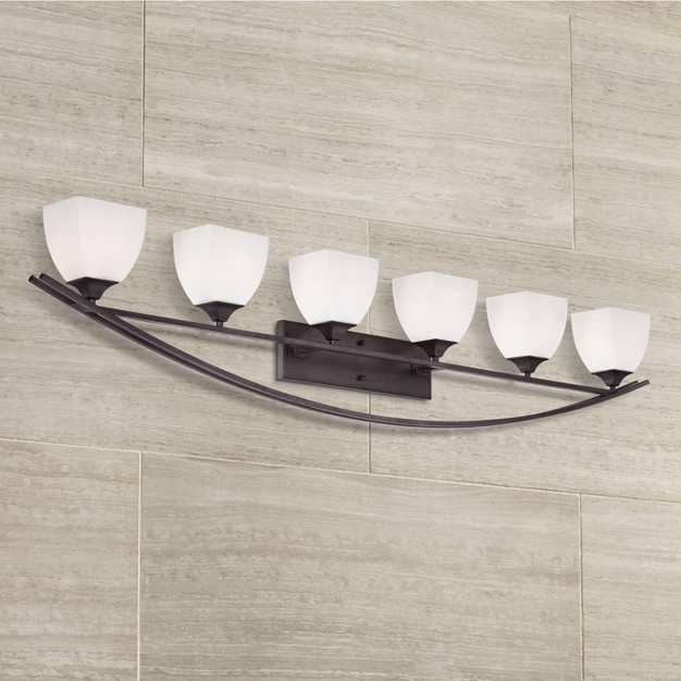 6 light Fixture White Glass Shade For Bedroom Bathroom Vanity