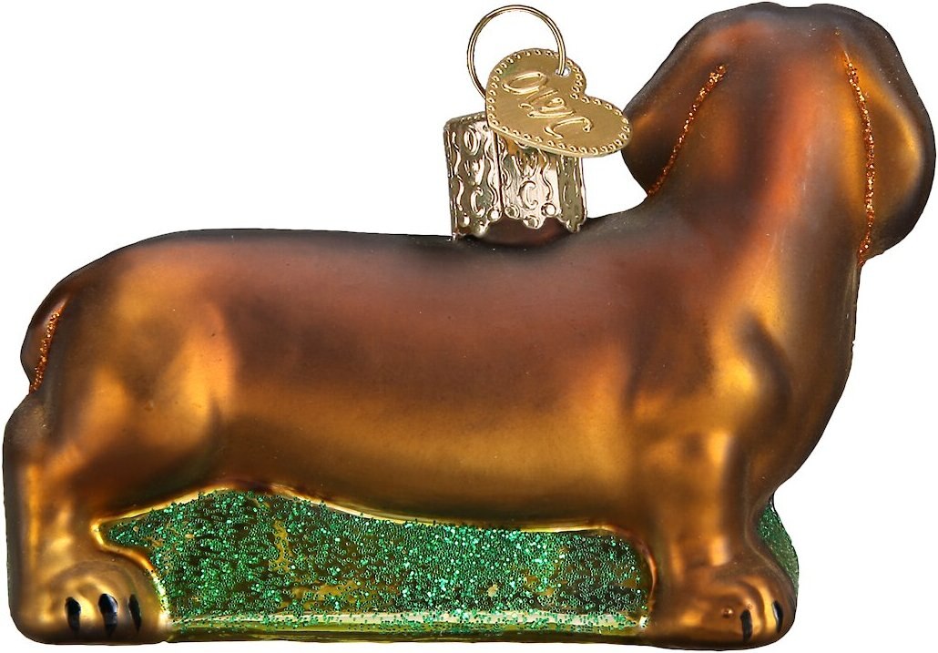 Old World Christmas Dachshund Glass Tree Ornament