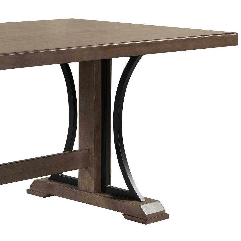 Polibi 78 in. Walnut Retro Style Wood Top Rectangular Dining Table Seats up to 8 RS-78RSWT-WU