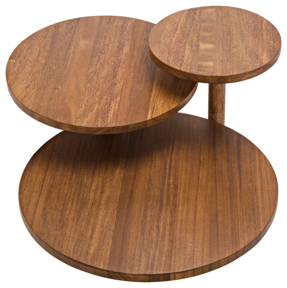 Triad Cocktail Table  Dark Walnut  Walnut and Metal   Industrial   Coffee Tables   by Rustic Home Furniture Deco  Houzz