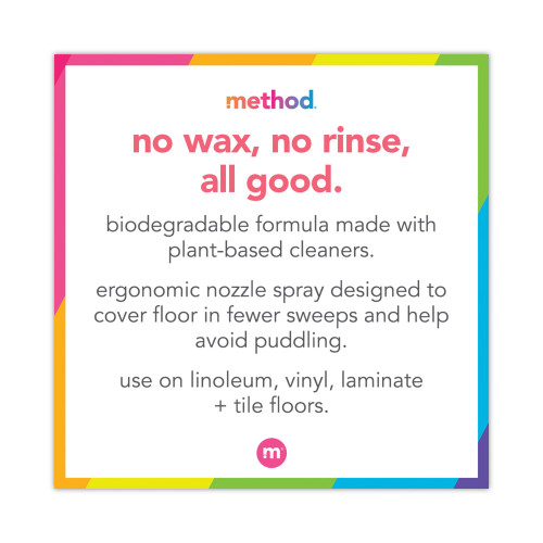 Method Squirt + Mop Hard Floor Cleaner， 25 oz Spray Bottle， Lemon Ginger， 6/Carton (00563CT)