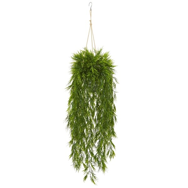 50 Mini Bamboo Artificial Plant in Hanging Metal Bucket