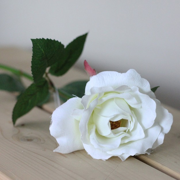 White Mid-bloom Artificial Craft Spring Rose Pick