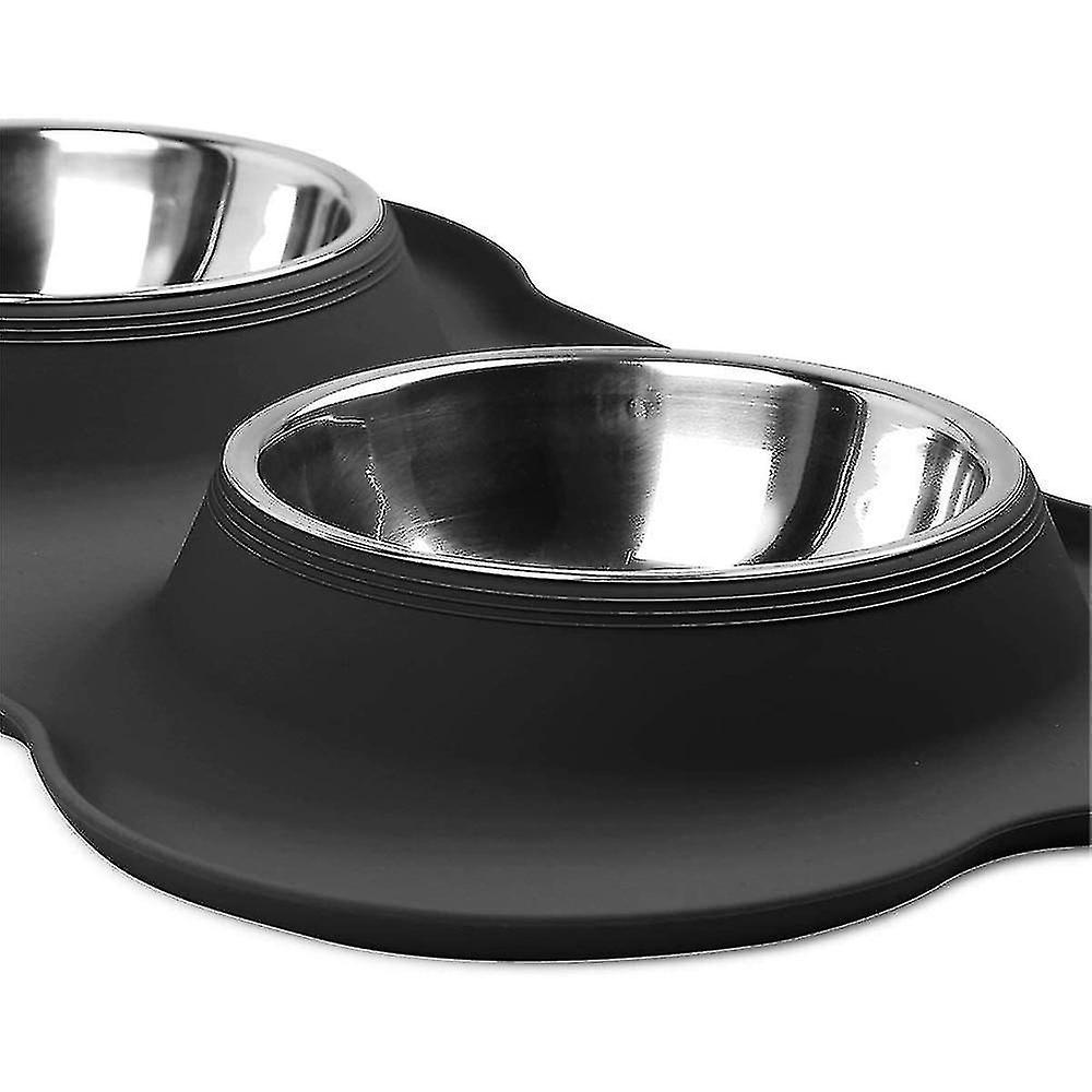 Antislip Double Dog Bowl With Silicone Mat Durable Stainless Steel  Cats|dog Feeding