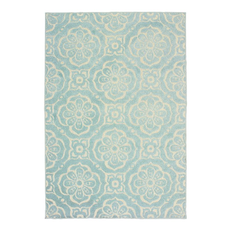 StyleHaven Belize Pastel Trellis Medallion Indoor Outdoor Rug