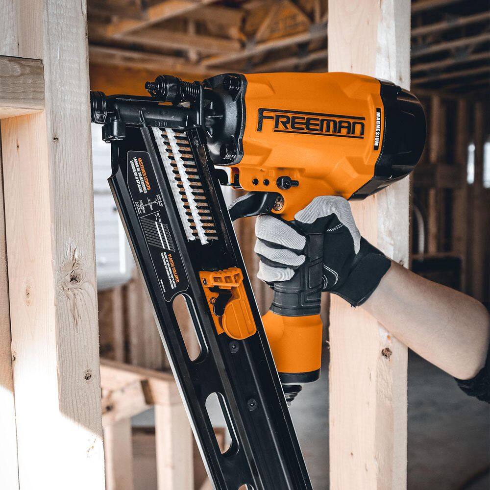 Freeman 2nd Generation Pneumatic 21 Degree 3-12 in. Framing Nailer with Metal Belt Hook and 14 in. NPT Air Connector G2FR2190