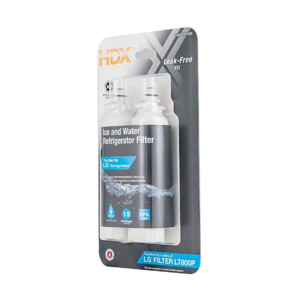 HDX HDX FML-4 Premium Refrigerator Water Filter Replacement For LG LT800P (2-Pack) FML-4