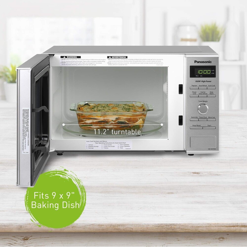 Microwave Oven NN SD372S Stainless Steel Countertop/Built In with Inverter Technology and Genius Sensor  0.8 Cu. Ft  950W