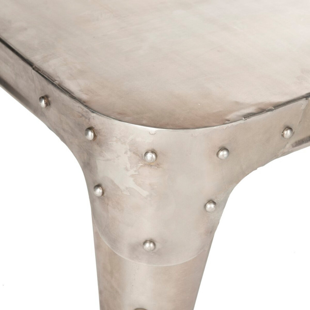 Leesa Iron Coffee Table Dark Antique Silver   Modern   Coffee Tables   by Virgil Stanis Design  Houzz