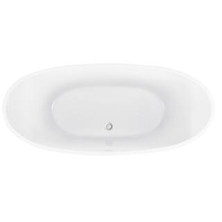 Mokleba 62 in. Double Slipper Acrylic Freestanding Flatbottom Bathtub with Polished Chrome Drain Soaking Tub in White BTMKEB1067262