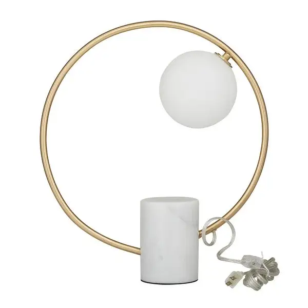 Marble Contemporary Accent Lamp - 15 x 5 x 18