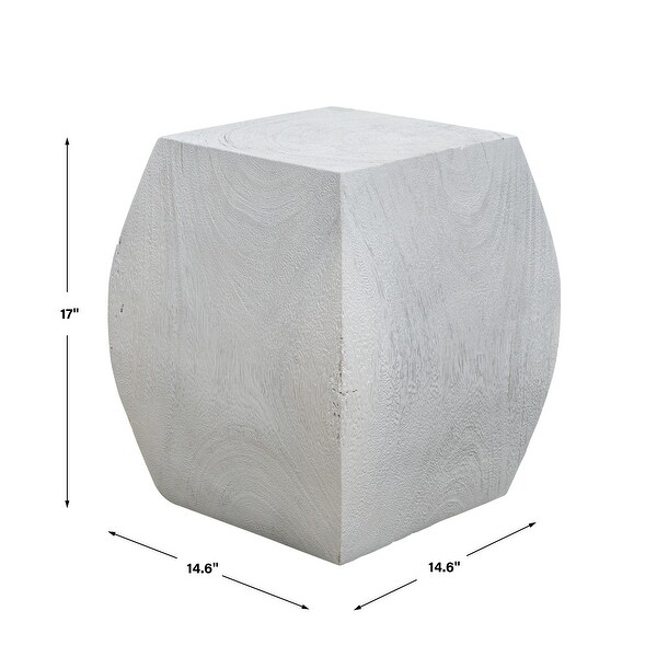 Uttermost Grove Ivory Wooden Accent Stool - 15 W X 17 H X 15 D (in)