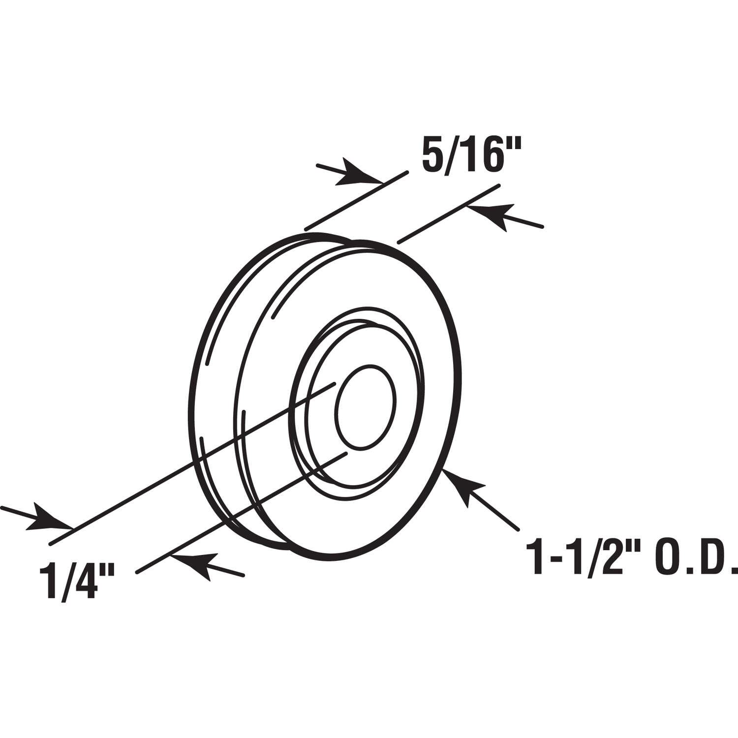 Prime-Line 1-1/2 in. D X 0.31 in. L Steel Roller Assembly 2 pk