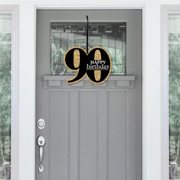 Big Dot Of Happiness Adult 90th Birthday Gold Hanging Porch Birthday Party Outdoor Decorations Front Door Decor 1 Piece Sign