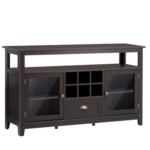 Modern Console Table with 2 Doors and 6 Small Storage Grid