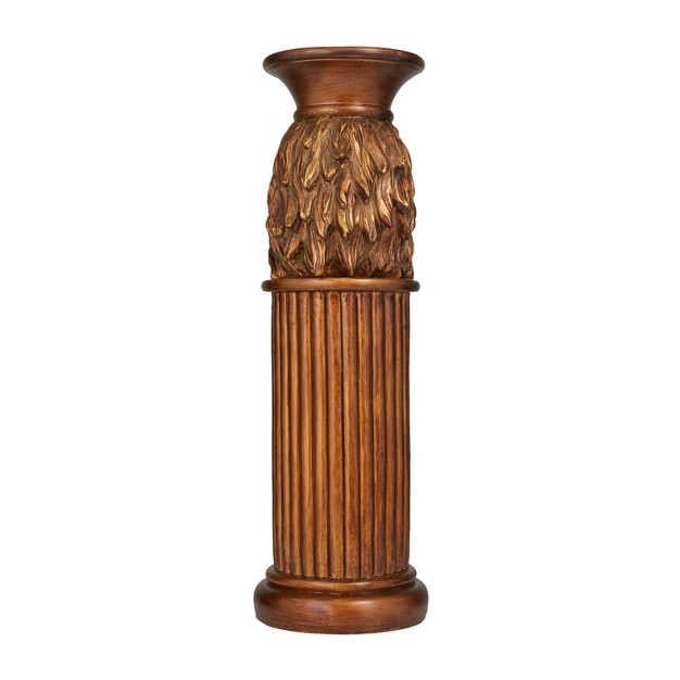 Traditional Polystone Eagle Pedestal Table Bronze Olivia amp May