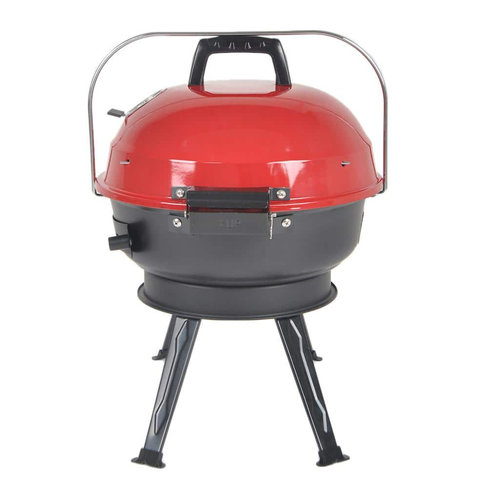 PRIVATE BRAND UNBRANDED 14 in. Portable Charcoal Grill in Red CBT1702HDR