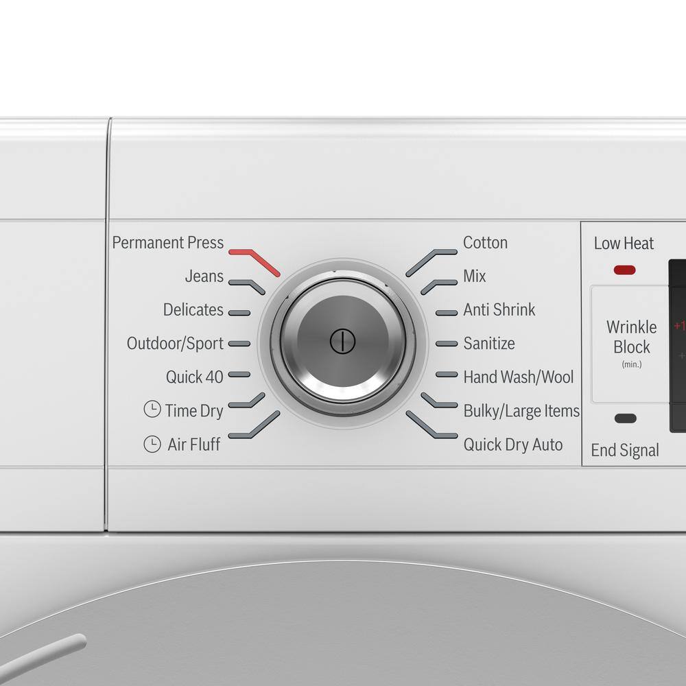 Bosch 500 Series 4 cu. ft. 240-Volt Home Connect White Stackable Electric Ventless Heat Pump Compact Dryer ENERGY STAR WTW87NH1UC