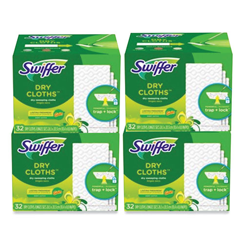 Procter and Gamble Swiffer Dry Refill Cloths. 8 x 10.4 | White， 32 Box， 4 Boxes